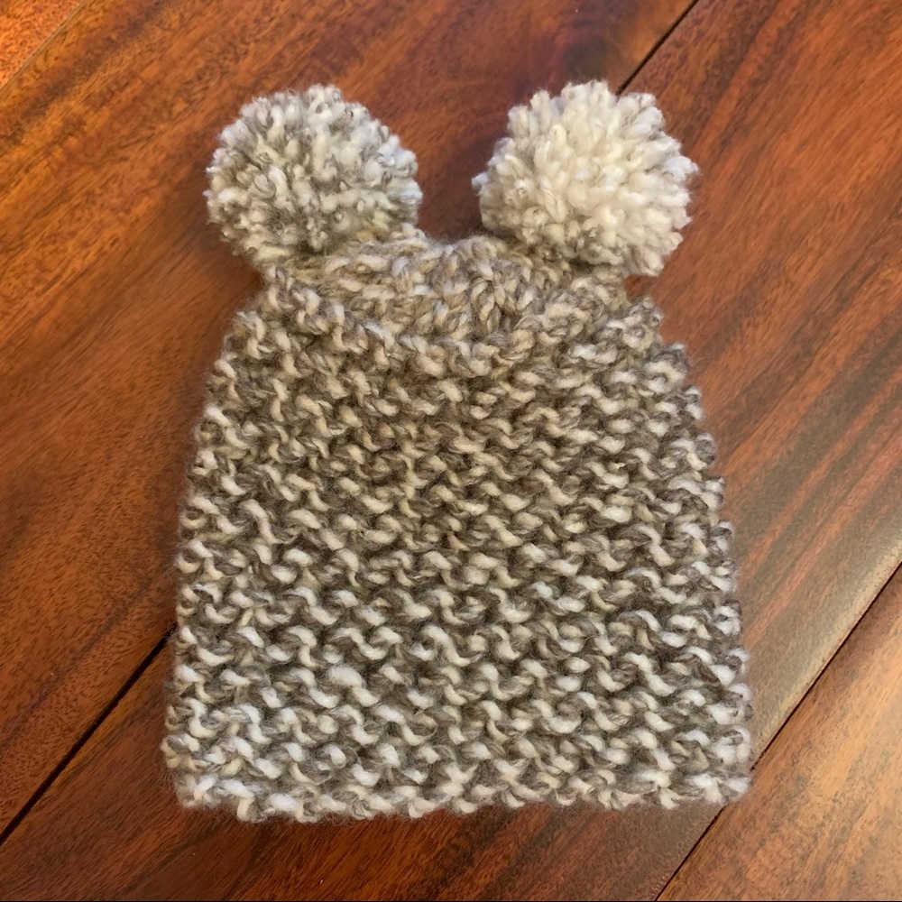 Loom Knit Bear Ear Baby Hat